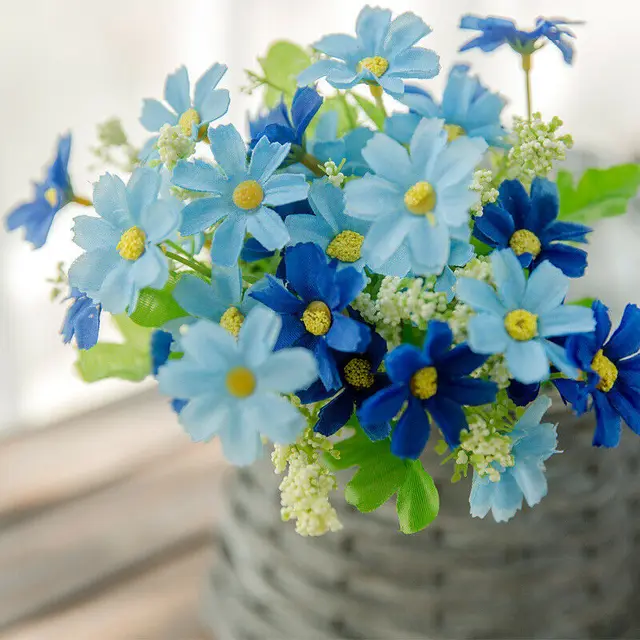 28heads Artificial Flowers Fake Daisy Outdoor False Plants Grass Garden home