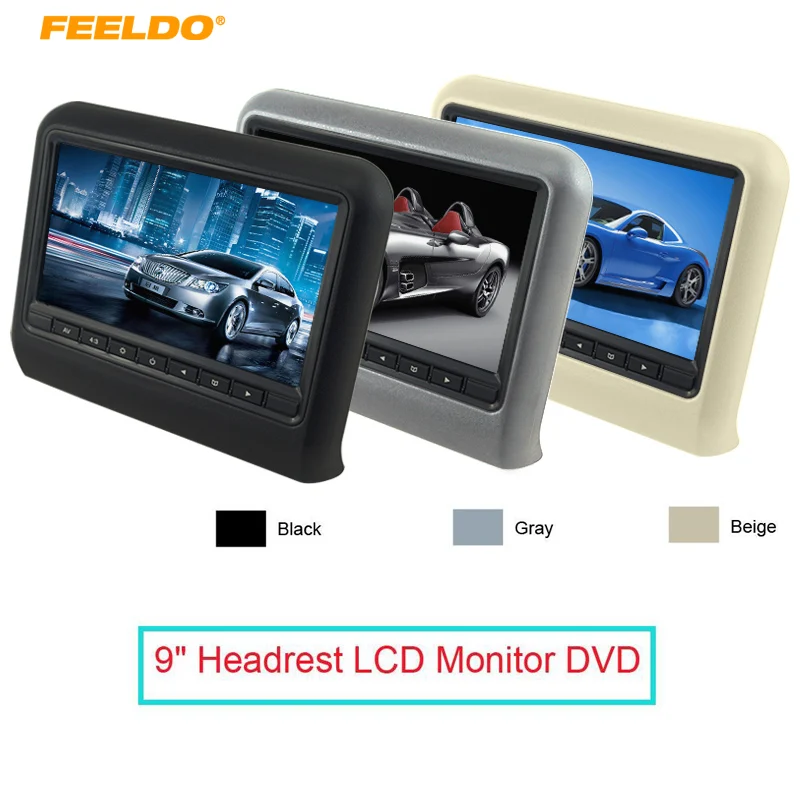 

FEELDO 2pcs Digital HD 9" Car Headrest LCD Monitor Hanging DVD Player With FM USB SD Game 3-Color #AM3858