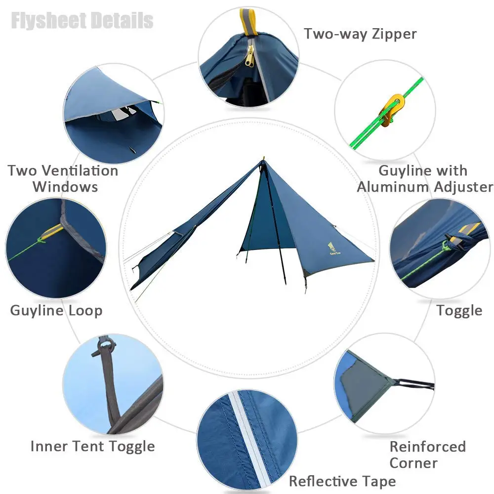 Tenda de Acampamento ao ar Geertop Ultraleve Pessoa Três Temporada Mochila Livre Caminhadas Equipamento Turístico Portátil Tendas Trekking 1 3 Uma 16 tenda de acampamento ao ar livre caminhadas