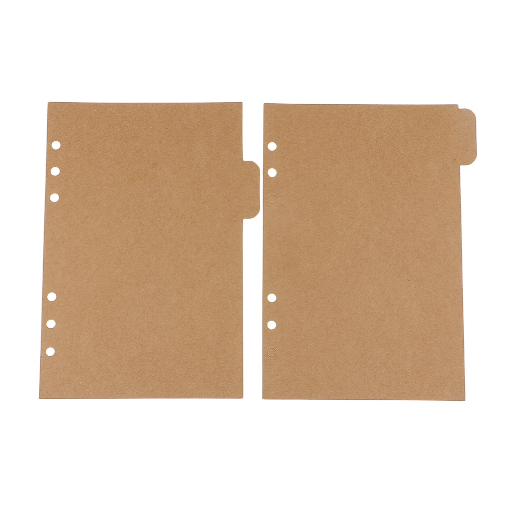 5 Pieces Solid A5 Size Kraft Paper Tabbed Paper Planner Notebook Album Divider Index Page