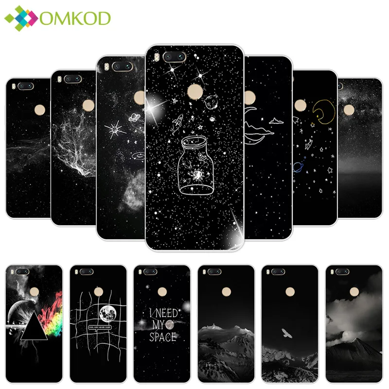 

Phone Case For Xiaomi Mi 5X Xiaomi Mi A1 Case Slim Silicone Soft Back Black Matte Starry Cover For Xiaomi Mi 5X Mi5X Mia1 Cover