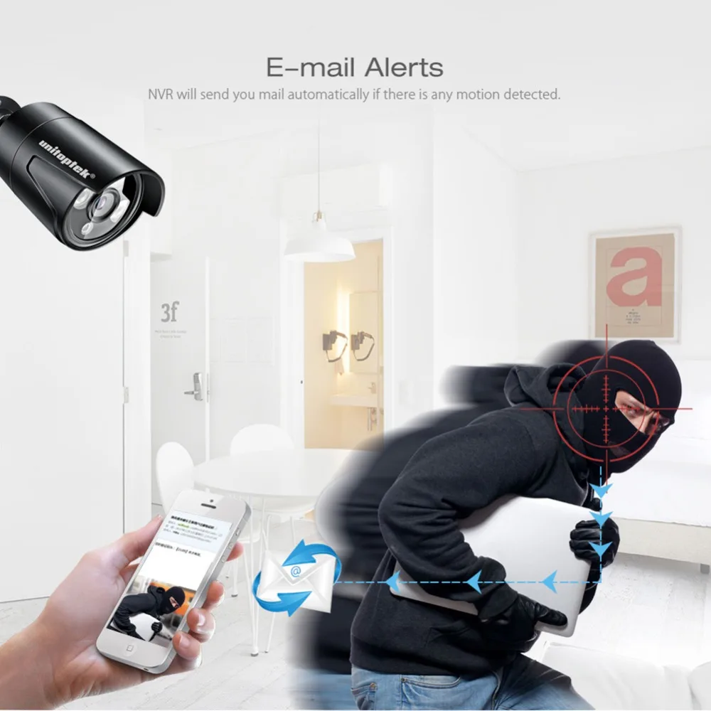 H.265 4.0MP 2592*1520 IP PoE Cameras Video Security Surveillance System Kit With 8Pcs Night Vision