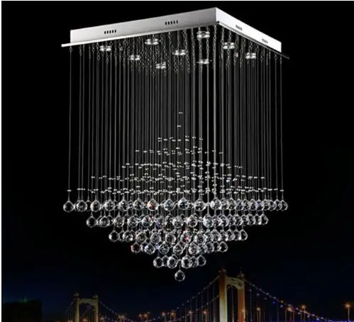 

Modern crystal chandelier dining room lights k9 hanging line crystal lamp pyramid living room lights hotel lights bar led lamps