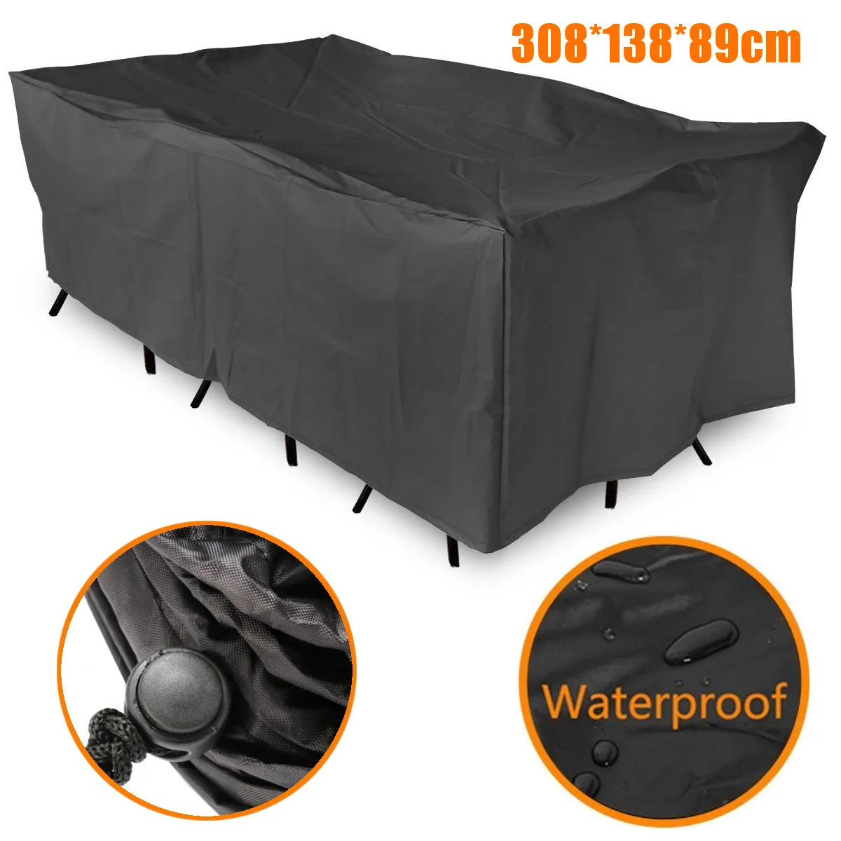 Polyester Waterproof Patio Garden Furniture Cover Chair table Cover Rain Dust UV Resistant Table Cloth Home Textiles 308x138cm Polyester Waterproof Patio Garden Furniture Cover Chair table Cover Rain Dust UV Resistant Table Cloth Home Textiles 308x138cm