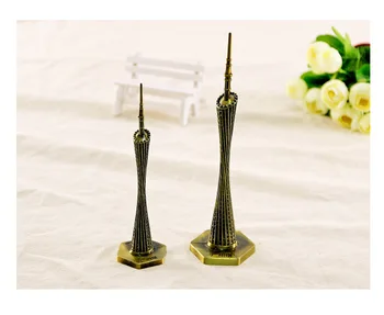 

1PC 18cm 22.5cm Metal Crafts Bronze Tower Model Figurine Vintage Electroplate Statue Travel Souvenirs Home Decor JL 025