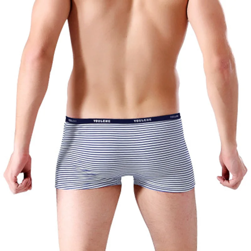 4PCS/Lot Men Underwear Cotton Breathable Soft Underpants Male Striped Boxer Shorts Sexy Boxers Plus size L,XL,XXL,XXXL For Men 4