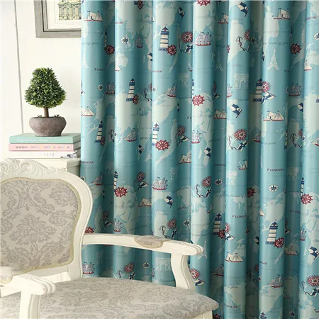 XYZLS estilo mediterráneo cortina de Blackout cortinas infantiles para