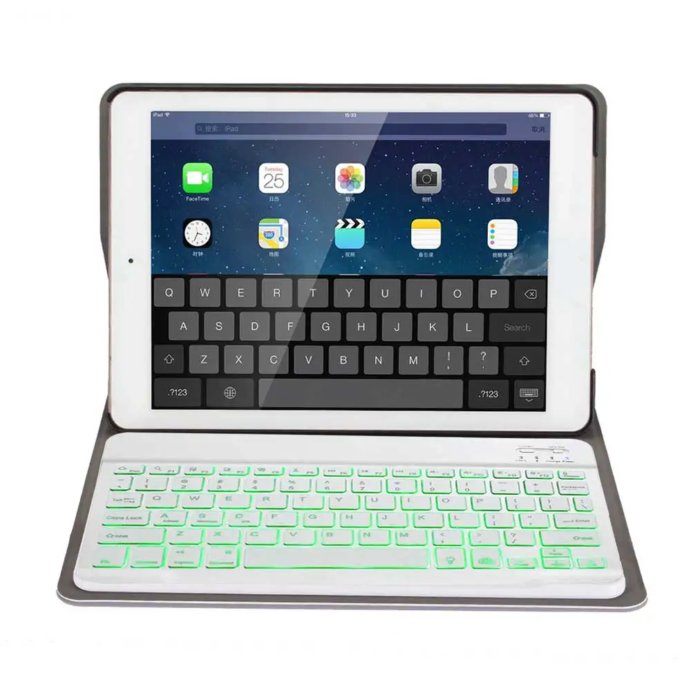 Case For iPad Pro 11 A1980 A2013 A1934 A1979 With Wireless Bluetooth Keyboard PU Leather Flip Stand Backlight Keyboard Case