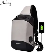 Aelicy, Новое поступление, USB дизайн, высокая емкость, нагрудная сумка для мужчин, сумки через плечо для женщин,, смарт, противоугонная нагрудная сумка для женщин и мужчин