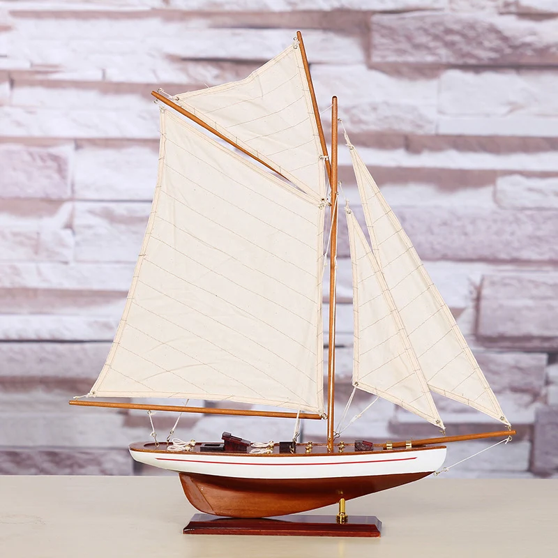 

Mediterranean Sailing Model Decoration Boat Mediterranean Smooth Sailing Wooden Boat Manual Model European Craft Accessories