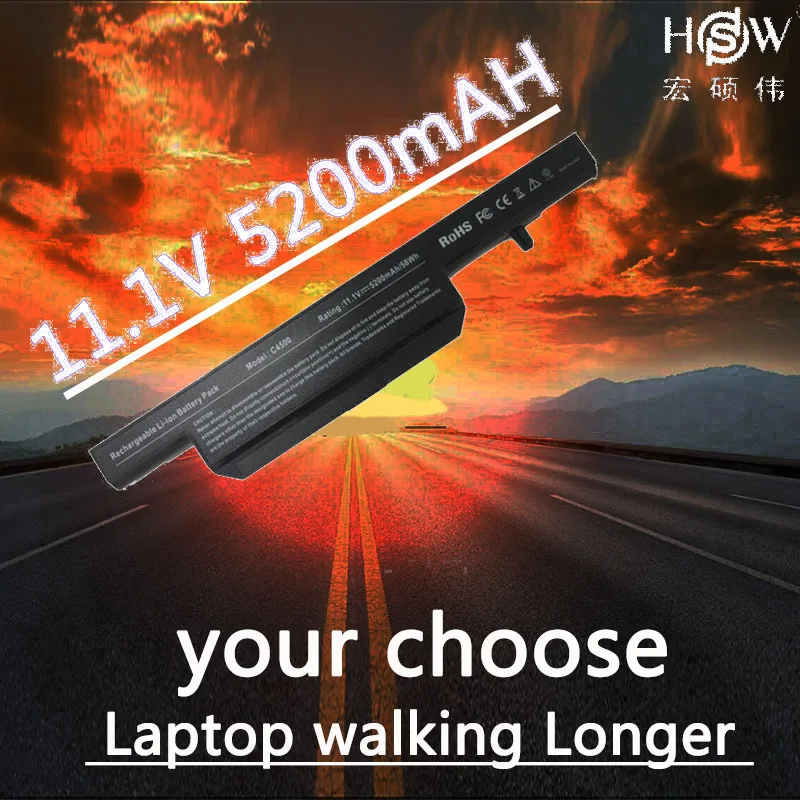 

HSW Battery for Clevo C4500BAT-6 B4100M B4105 B5100M Battery For Laptop B5130M B7110 C4100 C4500 C4500Q C5100Q C5500Q Battery