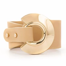 Большой кожаный браслет золотого цвета металлический офисный женский Универсальный широкий кожаный браслет для женщин регулируемый размер