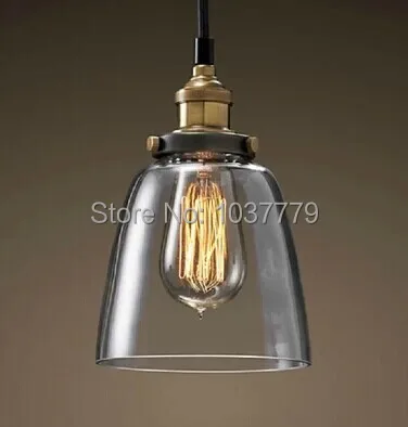 5pcs/lot glass shade Edison vintage pendant lamp E27 fitting industrial pendants