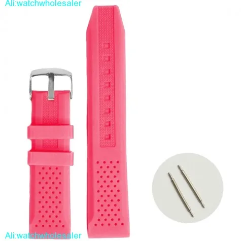 20mm Pretty Pink Color Silicone Jelly Rubber Lady Watch Band Straps WB1051S20JB