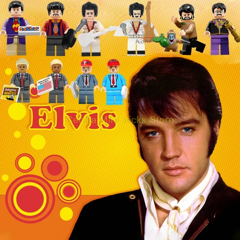 

Legoing Movie John Lennon Ringo Starr Elvis Presley Michael Jackson Blocks Building Compatible Legoings Marvel Toys For Children