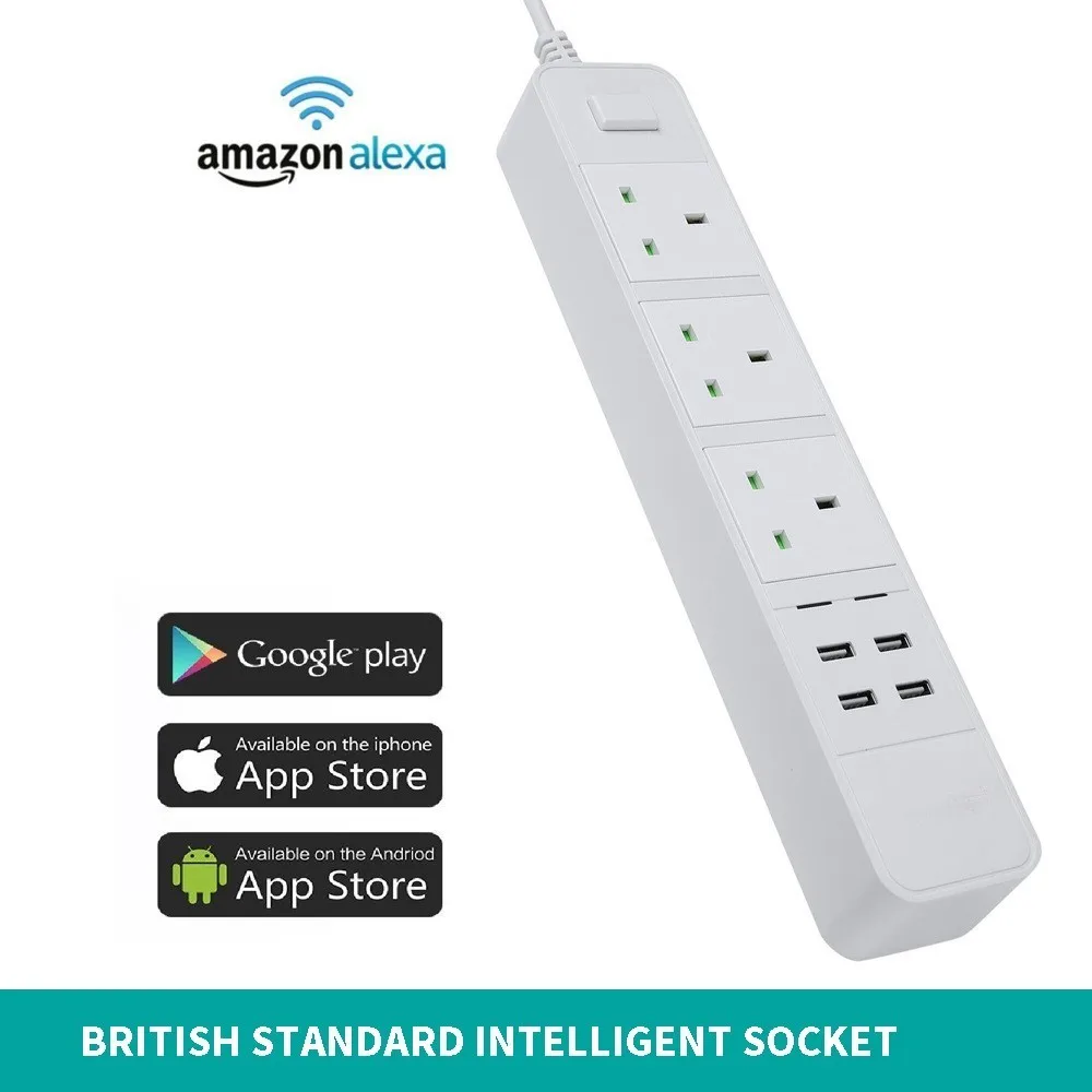 

Wifi Intelligence Row Insert App Long-range Remote Control English. Socket Can Voice Control Bring Usb Interface