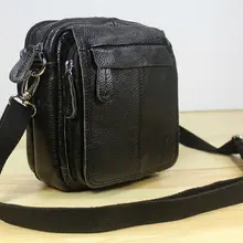 Новинка, мужская сумка-мессенджер из натуральной воловьей кожи, кожаная сумка через плечо для мужчин, маленькая Повседневная сумка черного цвета M150