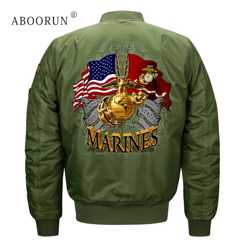 

ABOORUN Plus Size 8XL Mens Fashion Bomber Jackets US Flag Air Force Pilot Jackets Autumn Windbreaker Coat for Male x1169