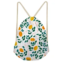 THIKIN мультфильм лимонный узор настроить букет карман для девочек школьные сумки через плечо сумка для подростков Drawstring сумки повседневные