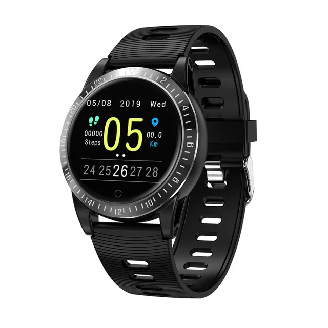 Спортивные Смарт-часы для мужчин IP68 Водонепроницаемый фитнес-трекер монитор сердечного ритма кровяное давление женские часы Smartwatch для Android IOS - Цвет: Черный