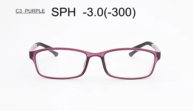 SUMONDY SPH-0,5 до-6,0 очки для близорукости для мужчин и женщин модный бренд TR90 оправа Очки для близоруких с диоптрией F168 - Цвет оправы: C3 (-3.0)