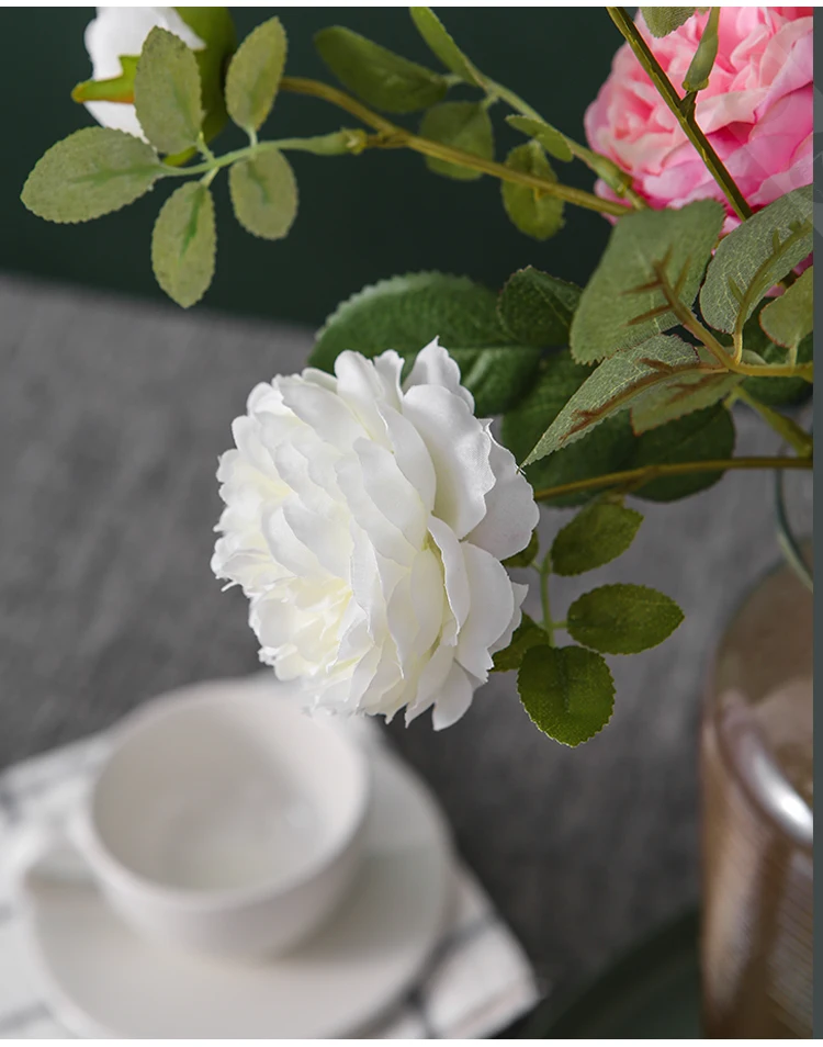 peony silk flower artificial peonies white  (3)