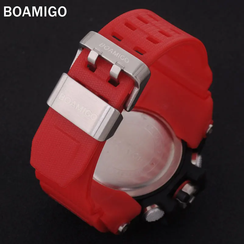 Men Sports Watches BOAMIGO Brand Electronic Quartz Watches Male Analog Digital LED 50M Waterproof Wristwatch Relogio Masculino