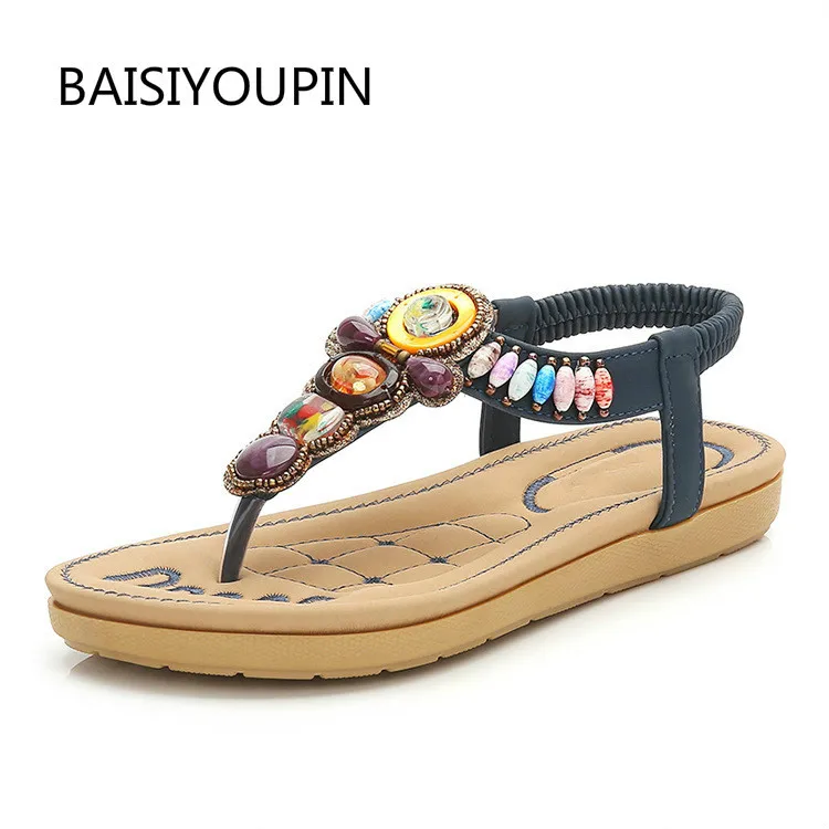 

Summer Solid Casual Women Sandals Flat Shoes Fashion Loafers Thick Bottom Slip-On Non-slip Genuine Leather Platform Female Shoes