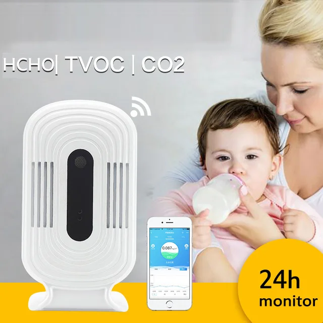 

Smart WIFI CO2 HCHO TVOC PM2.5 Air Quality Tester Meter Gas Detector Temperature Humidity Monitor