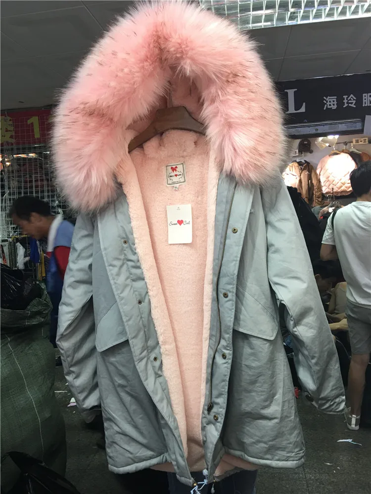 Winter Wadded Jacket 2016 Fashion Large Fur Collar Thick Velvet Women Cotton-padded Coat Long Sleeve Zipper Female Cotton Parkas