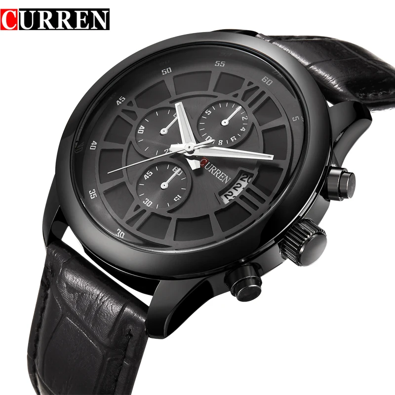 

CURREN Fashion Men Sports Watches Men's Quartz Hour Date Clock Man Leather Strap Military Army Waterproof Wrist Watch Male 8137