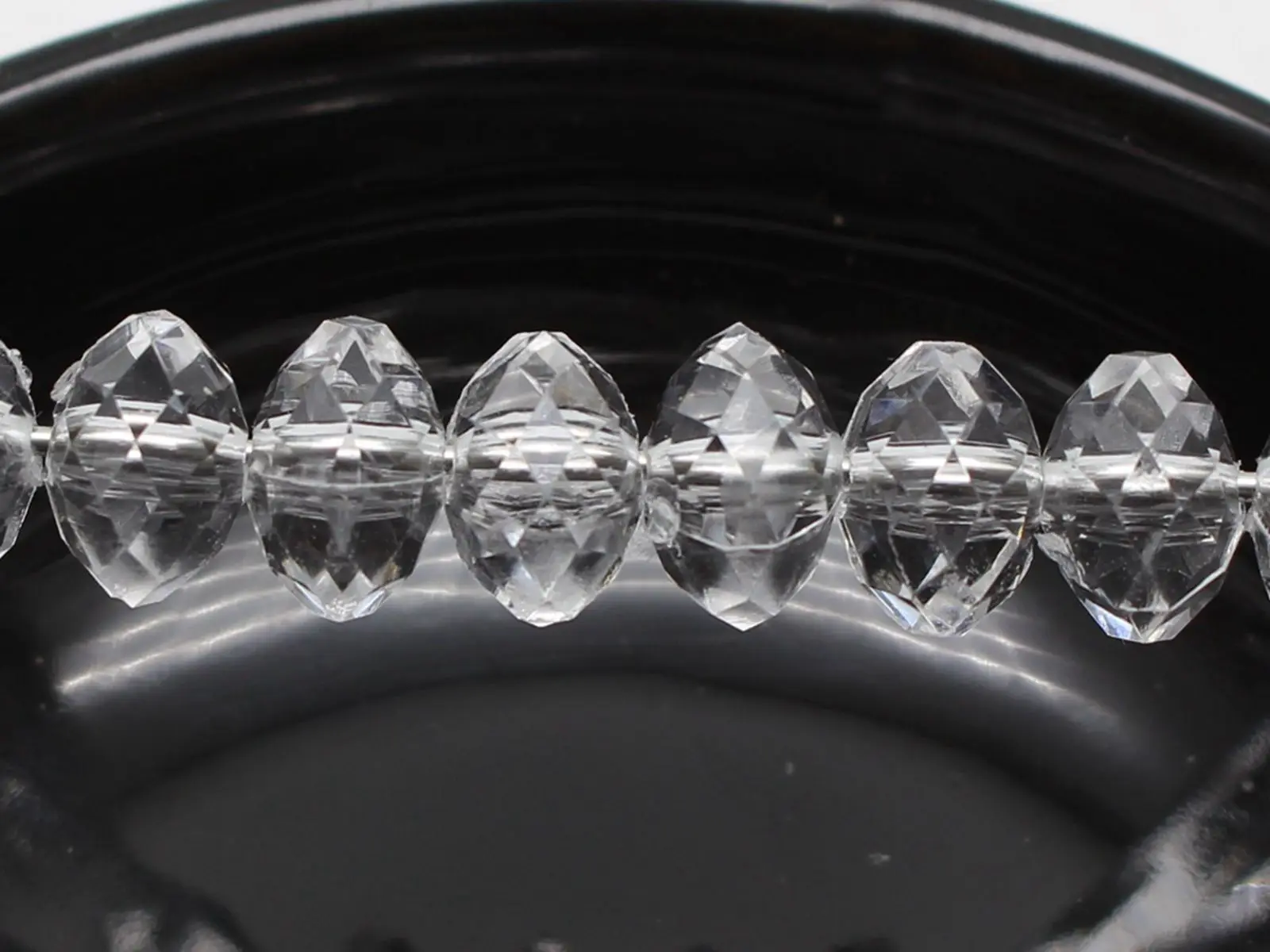 

200 Clear Transparent Acrylic Faceted Rondelle Beads 6X10mm Spacer