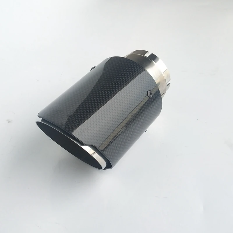 

1Pcs Universal Auto Muffler Carbon Fiber Modified Exhaust Pipe Tail Throat Inlet 57mm 57mm 60mm 63mm Outlet 89mm