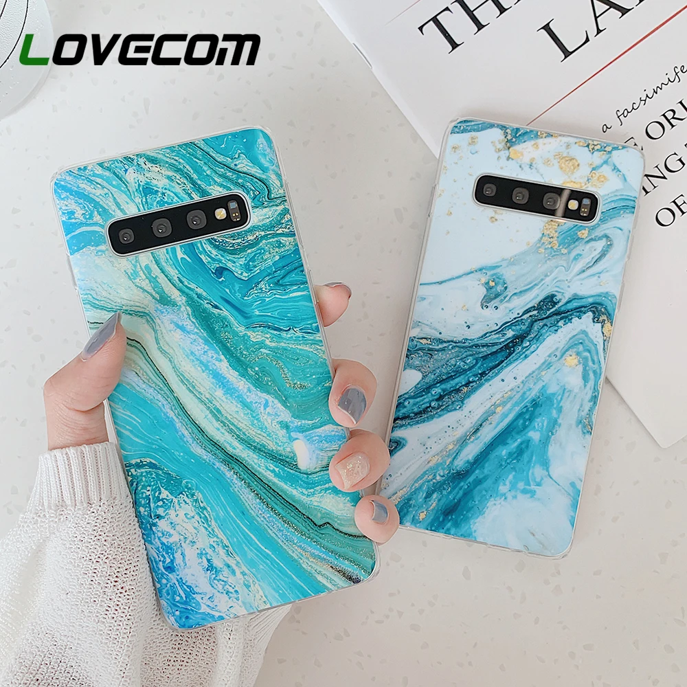 

LOVECOM Art Marble Phone Case For Samsung A50 A70 Case For Samsung S8 S9 S10 Plus Cover Soft Full Body Phone Back Cover Shell