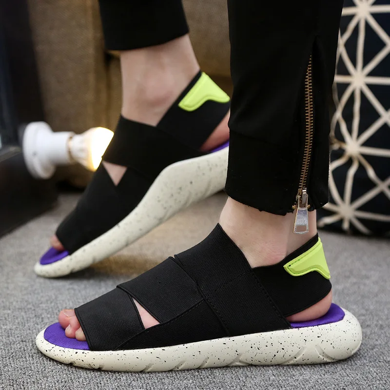 

2019 Couple Word Beach Sandals Summer New Thick-soled Sandals and Slippers Couple Roman Beach Shoes JINBEILE
