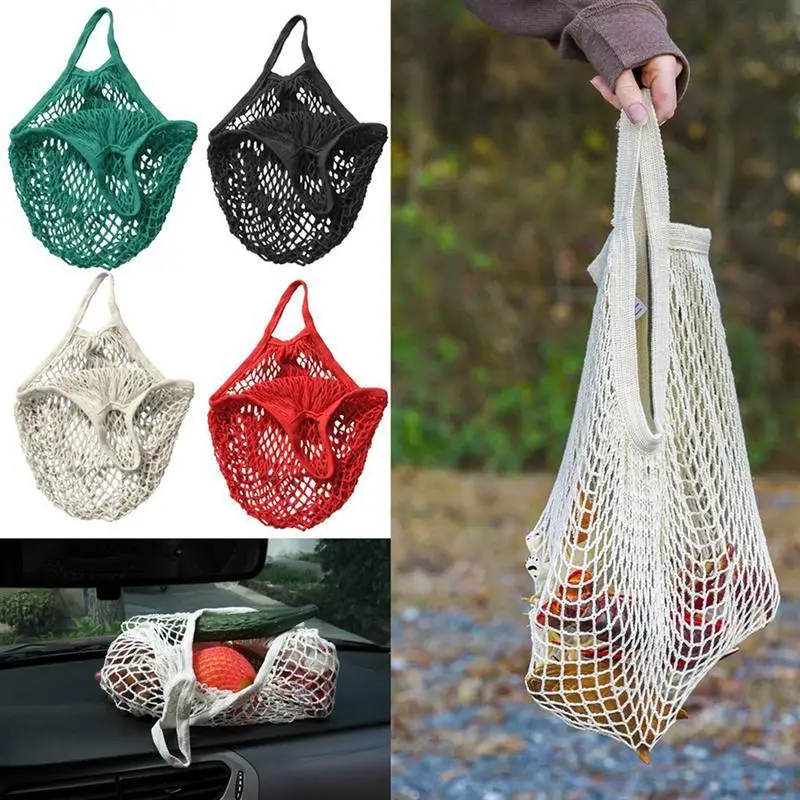 

New 1PC Reusable String Shopping Grocery Bag Shopper Tote Mesh Net Woven Cotton Bag Hand Totes