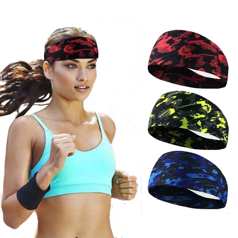 Men Women Stretchy Yoga Sport Sweat Sweatband Gym Running Fitness Headband Wrap