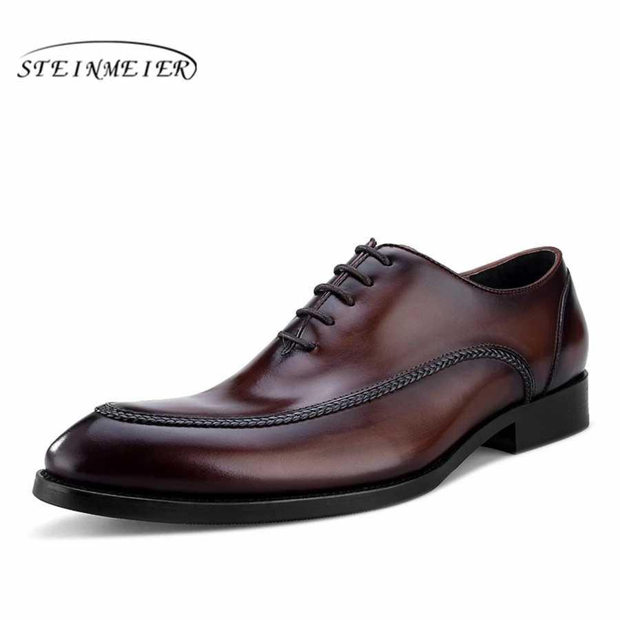 

Mens formal shoes leather oxford shoes for men dressing wedding men's brogues office shoes lace up male suit shoes brown black