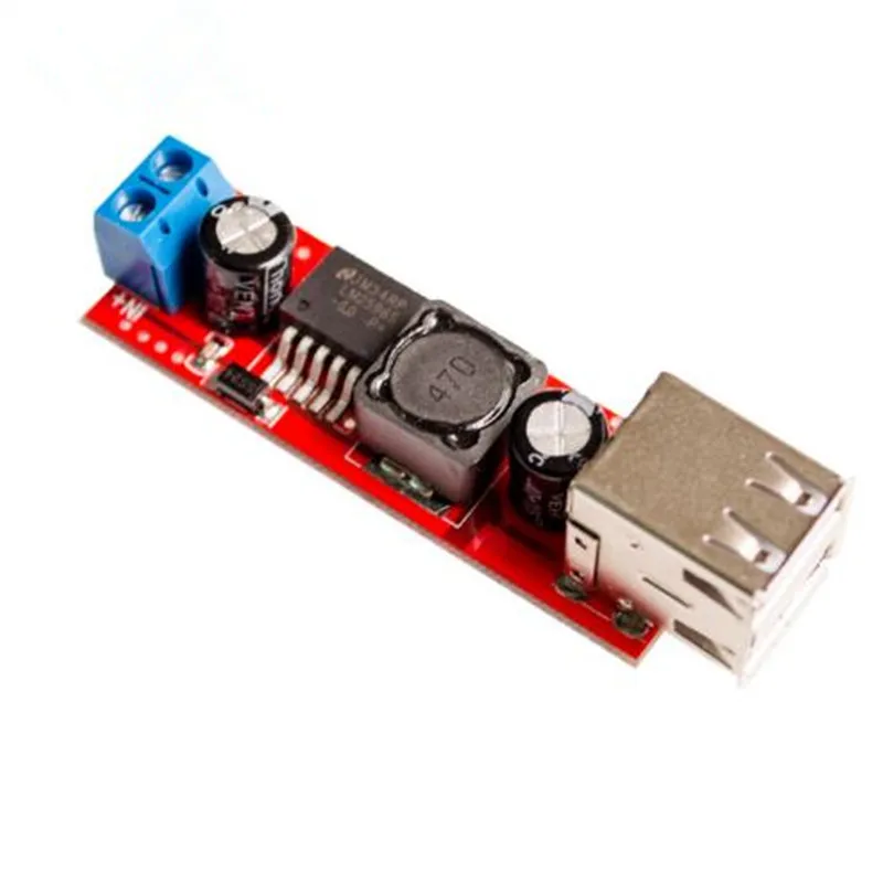 1pcs Dual USB output 9V/12V/24V/36V to 5VDCDC, vehicle charging, 3A buck regulator module.
