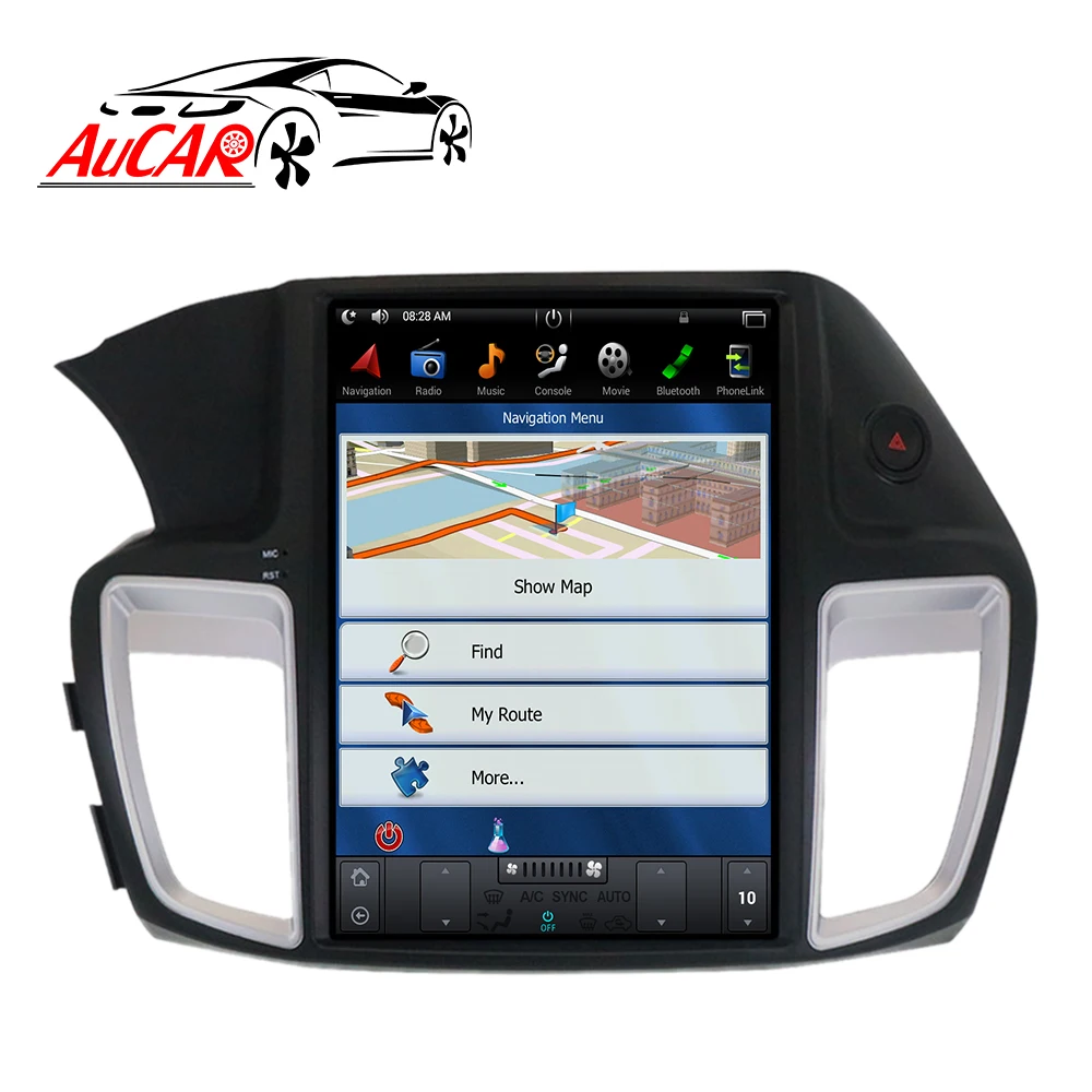 Excellent Aucar Tesla Style 2 din car radio gps navigation for Honda Accord 2013-2017 Android 8.1 autorado multimidia cassette player 5