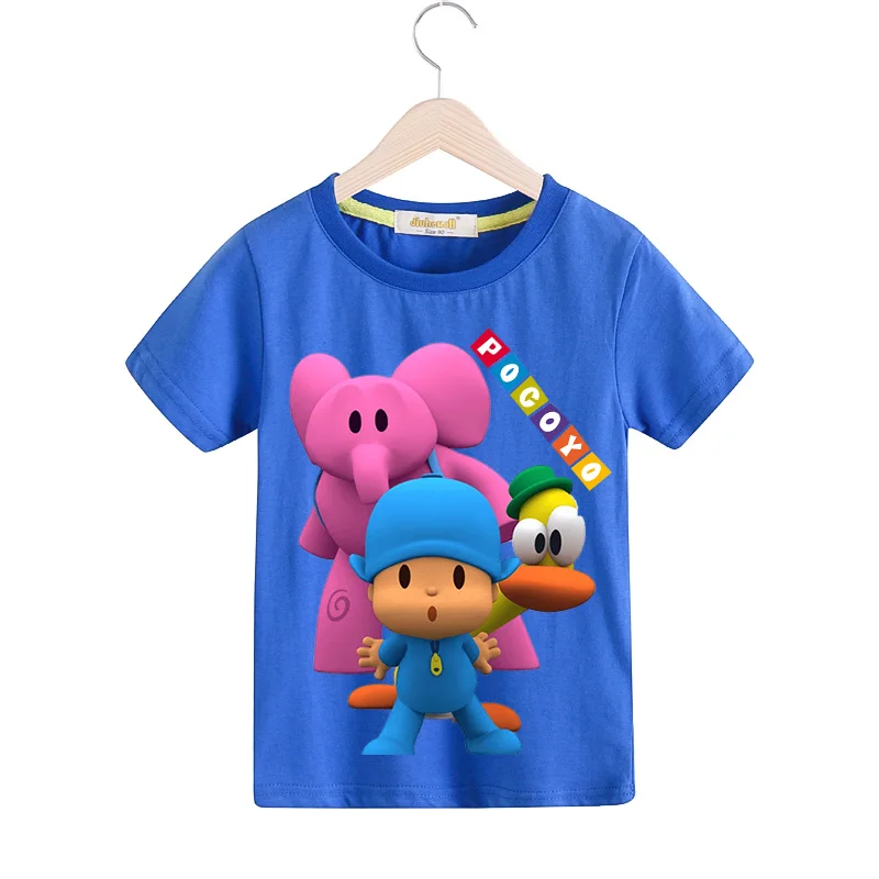 

Baby Summer 100%Cotton 3D Cartoon Pocoyo T Shirt For Kids Fashion Costume Boy Girls Clothing Children Tee Tops Clothes TX077