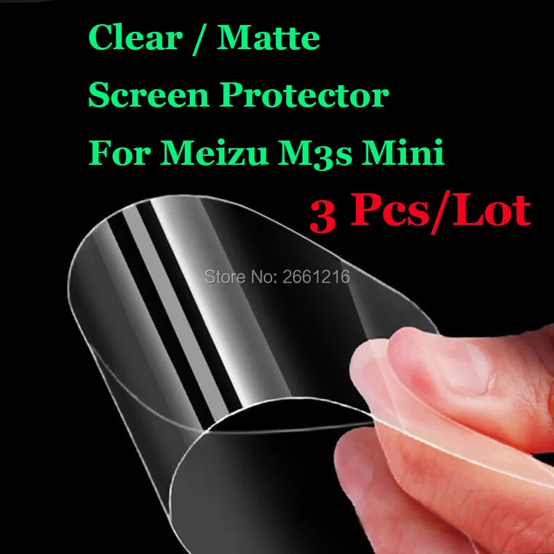 

3 Pcs/Lot New HD Clear / Anti-Glare Matte Front Screen Protector Touch Film Protection Skin For Meizu M3s / M3s Mini 5.0"
