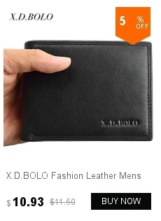 X.D.BOLO Genuine Cowhide Leather Men Wallet Trifold Wallets Fashion Design Brand Purse ID Card Holder With Zipper Coin Pocket