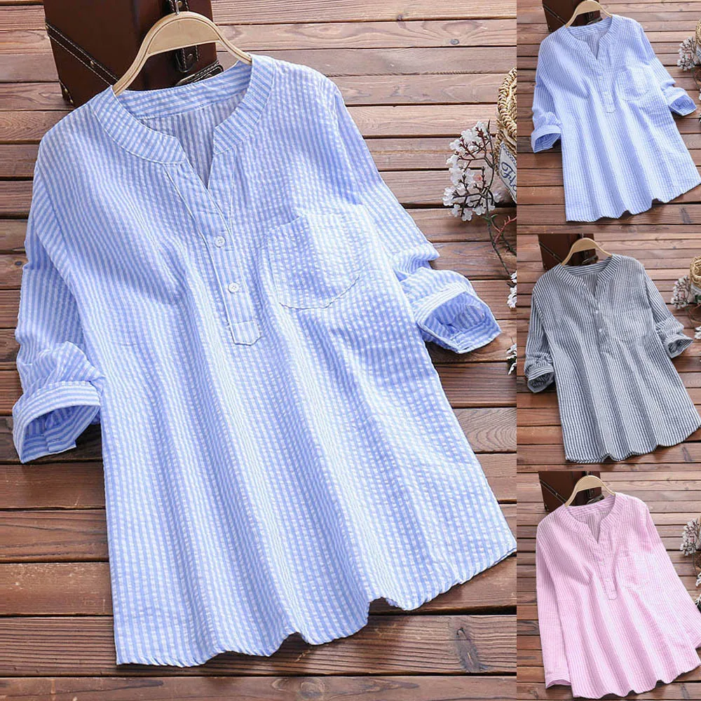 

Plus Size Women Shirt Blouse Check Plaid Short Vestido Robe Femme Summer Blusa Lapel Long Sleeve Shirt Beach Clothes