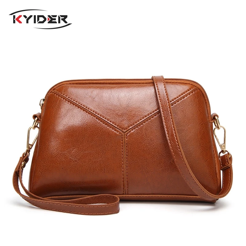 

KYIDER Women Messenger Bags Famous Brand 2019 Vintage Retro Women Crossbody Bag Small PU Leather Handbags For Women Splicing
