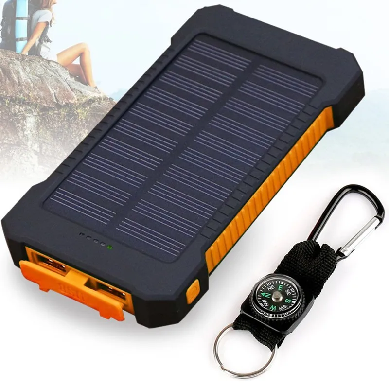 Power bank 20000 мАч powerbank внешняя батарея портативный резервный зарядки dual usb solar power для