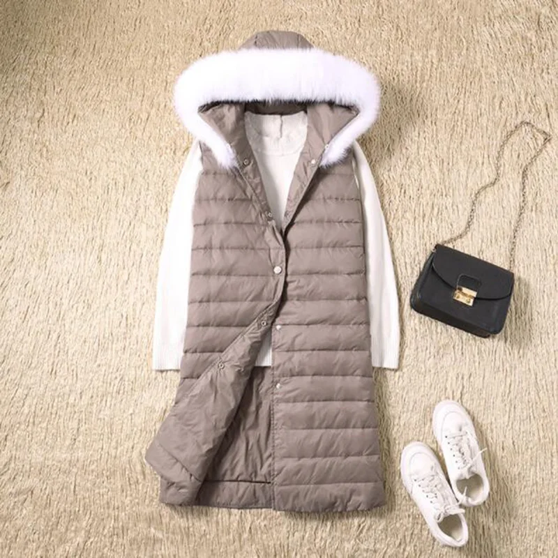 Bas Des Automne Léger À blanc Femme Duvet Vers Mince Plus Veste Manches Femmes Sans Canard Blanc kaki Capuchon Ultra Taille La 90 Le Beige De Gilet Manteau noir ZHn6qvxpY