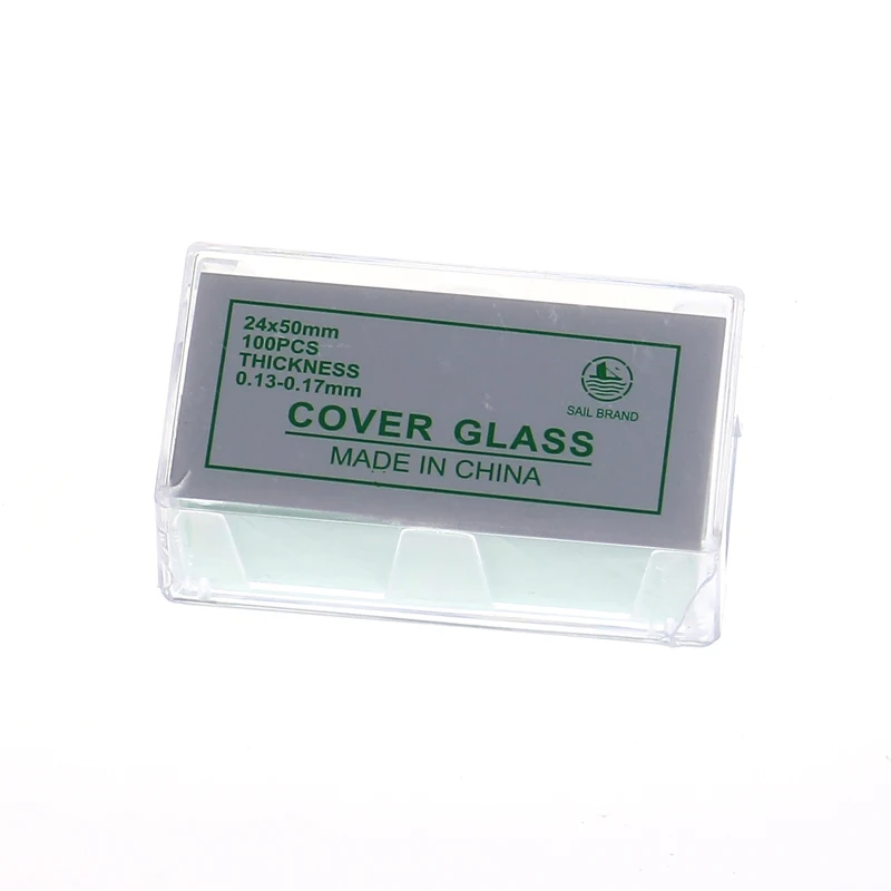 100 pcs Standard Size 24x50mm Cover Glass Microscope Accessories 0.13 0