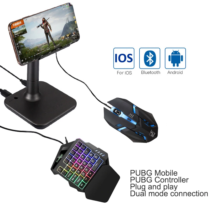 

G3 Pubg Gamepad Controller for ios PUBG Mobile Android to PC Bluetooth USB Keyboard Mouse Converter Stand for iPad Plug and Play