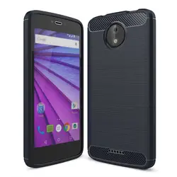 Для Motorola C Plus матовый углеродного волокна ТПУ задняя крышка для мото C плюс ударопрочный силиконовые Коке Моток